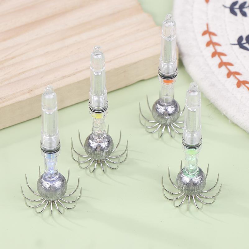 Fischköder Licht LED Tiefsee Leuchtender Angelhaken LED Tintenfischköder Lampe Unterwasser Angelzubehör Werkzeuge Schirmhaken Lampe