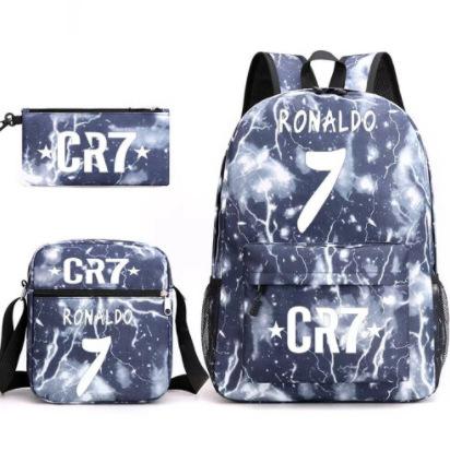 Youth Fashion Backpack Shoulder Bag Pencil Case Children'S Student School Bag 3-Piece Set