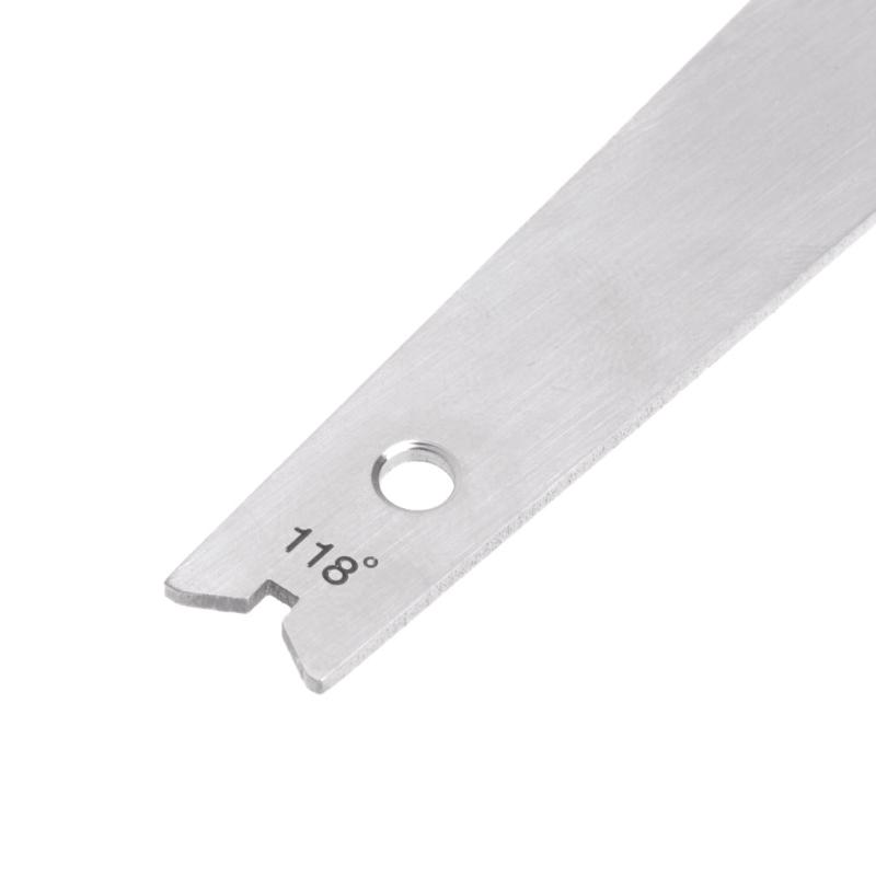 Stainless Steel Drill Bit Angle Gauge 87.5X34.5X1.3mm Angle Gauge Edge Dimension Gage Sharpening Tool