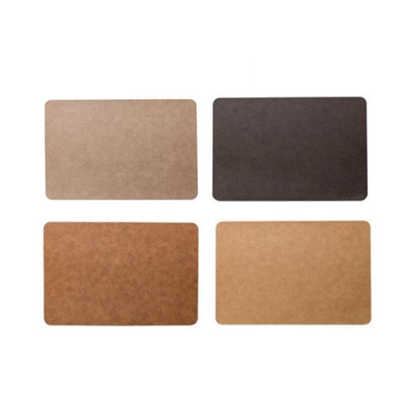 Retro PU Kožené Podložky pod Nádobí Vodotěsné a Olejoodolné Stolní Podložky Západní Restaurace Tepelně Izolační Podložky