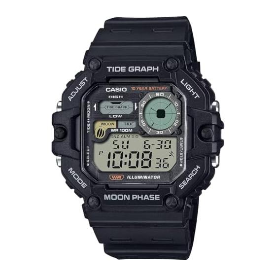 [Casio] CASIO Цифровые мужские часы с функцией отображения графика приливов и данных о луне WS-1700H-1AV Черные Зарубежная модель [Параллельный импорт]