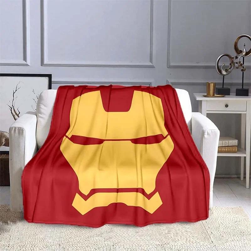Iron Man Printed Blanket Children Adult Blanket Soft and Warm Bedding for Bed Sofa Outdoor Travel Cover Blanket