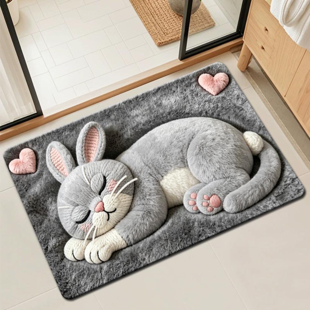 40*60cm Cute Cat Floor Mat Panda/Duck/Rabbit Floor Mat Entrance Carpet  For Living Room Tea E