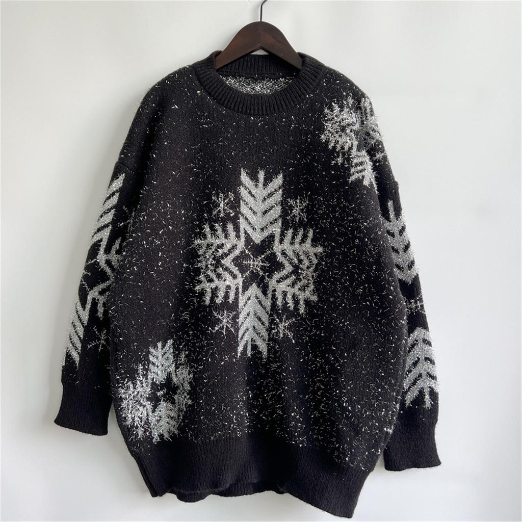 Women's /Winter Fashion Christmas Sweater Round Neck Long Seeve Sweater