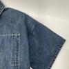 JIL SANDER+ 25Stainless Steel J40DL0157 Blue Navy Cotton Washed & Bleached Short Sleeve Denim Shirt tops S blueUsed