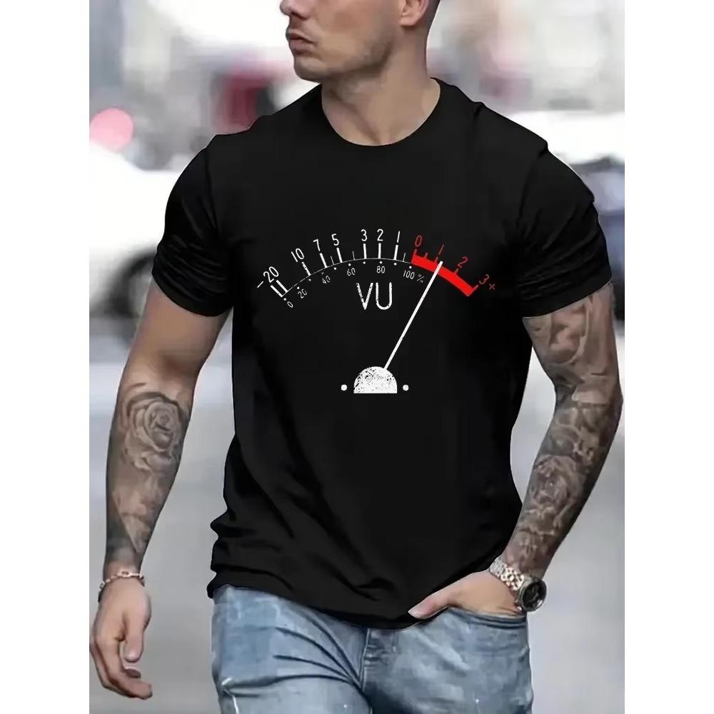 

Vintage VU Meter Print Men T Shirts Streetwear Summer Clothes Oversized Tshirts Clothes Loose T Shirt Short Sleeve Men Clothing XXXXXL