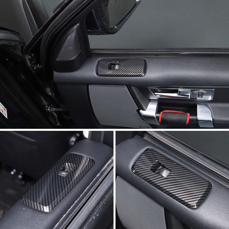 ABS Carbon Car Window Lift Switch Button Panel Cover Trim For Land Rover Discovery 4 2010-2016 For Range Rover Sport 2010-2013