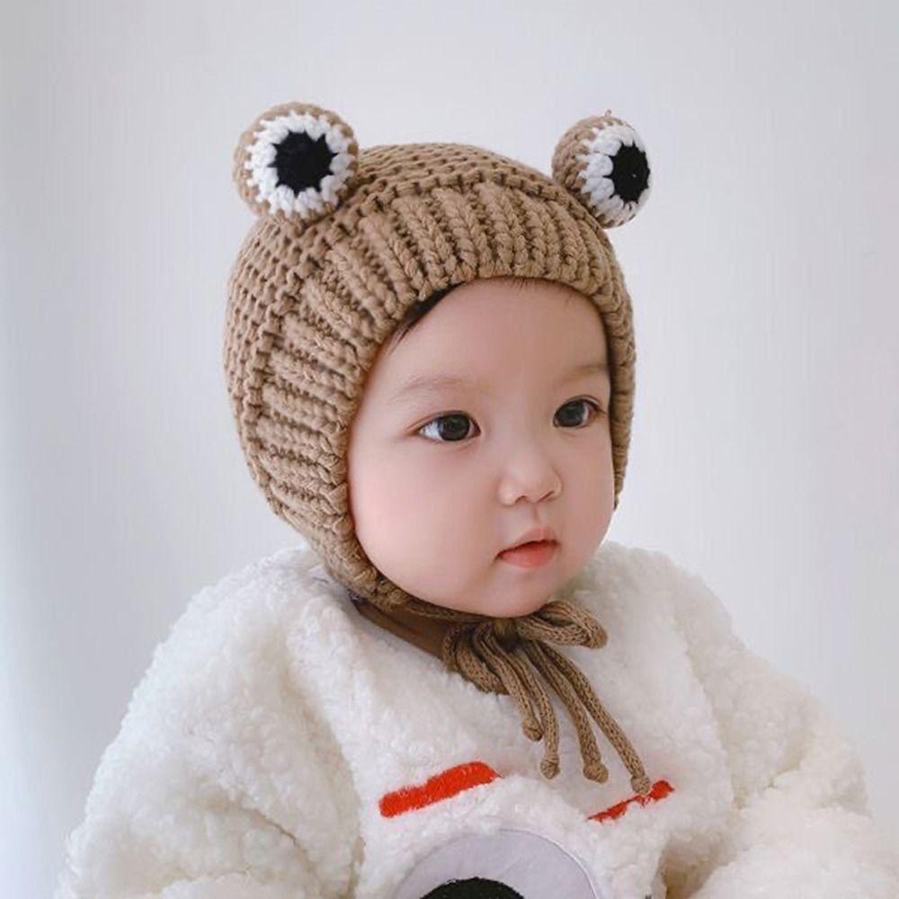 Warm Frog Knitted Hats Hip Hop Baby Children Beanie Caps Winter Autumn Hats Newborn Toddler