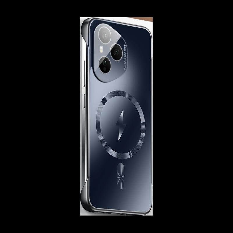The dazzling gold frameless magnetic phone case is suitable for the Honor 400PRO full-coverage lens film, ultra-thin matte protective case honor 400pro