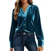 Women S Long Sleeve Velvet Shirt Loose Fit Casual Top