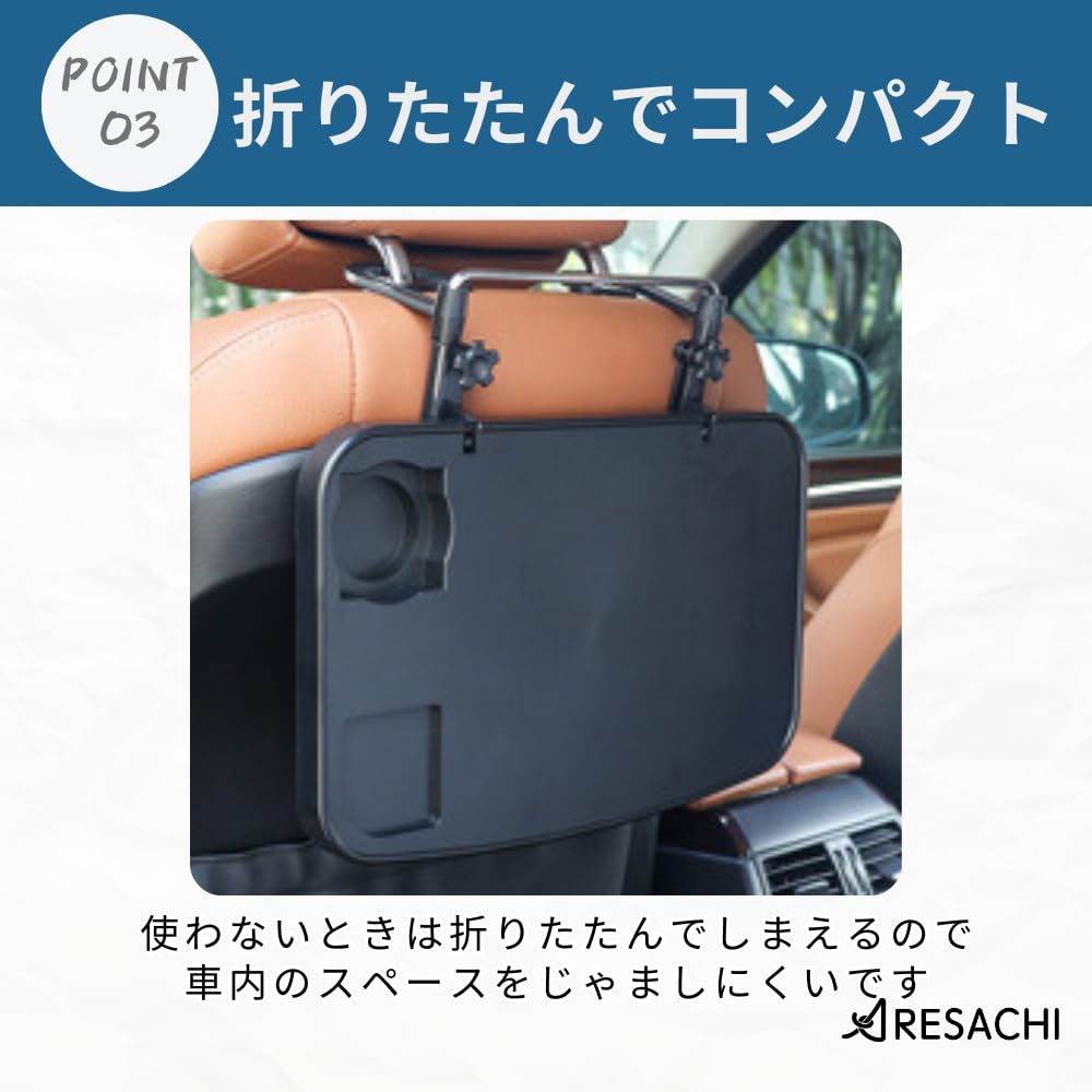 ARESACHI Car Steering Rear Seat Back Car Interior Drink Black Table, Wheel, Table, Holder,