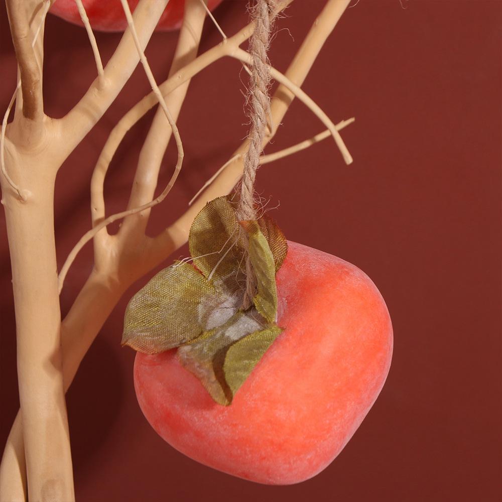 8 Fruit Simulation Persimmon Fruit Orange 80cm Artificial Persimmon Wall Hanging Lifelike Persimmon Pendant Landscape