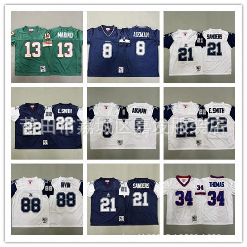 Kids Retro Football Jersey Team Practice Cotton Uniforms NFL Style Youth Sports Apparel