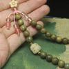 Green Sandalwood 8mm Phone Charm Bodhi Cat Literary Bag Hanging Ornament Creative Jewelry