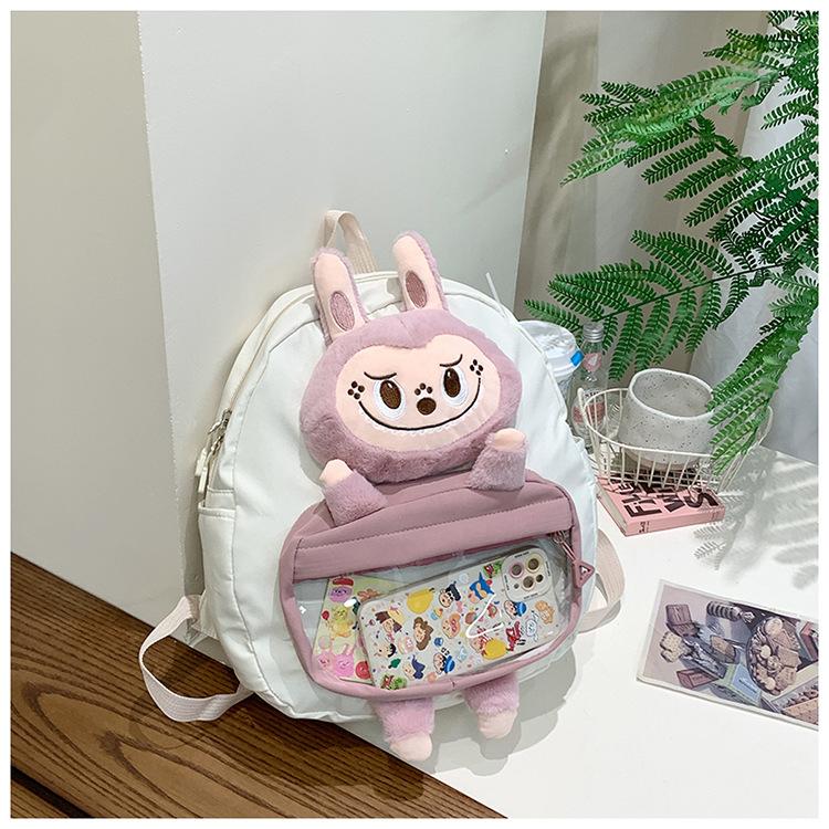 Cartoon cute Labu plush shoulder bag two-dimensional pain bag large capacity high-end backpack school bag CLE