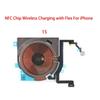 NFC Wireless Charging Coil Sticker With Flash Light Flex Cable Replacement Part For iPhone 15 Plus Pro Max