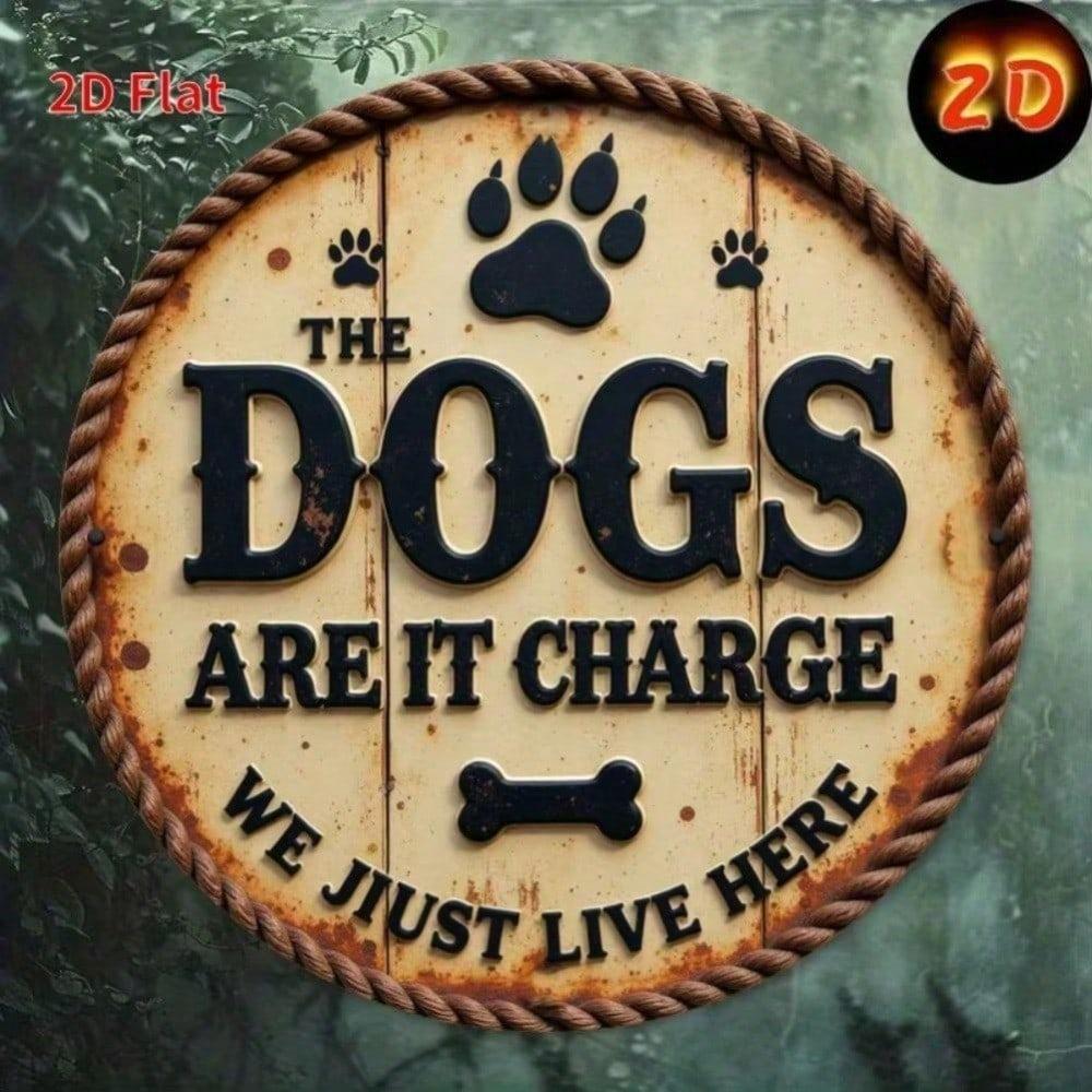 Metal Tin Sign Dog Paw Print Farmhouse Wall Art Home Decor