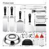 Stainless Steel Oven Set Barbecue Combination Tools Griddle Accessories Kit Grill Barbecue Set Portable Cloth Bag Baking Tool