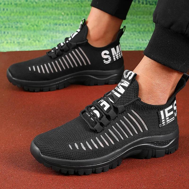 Summer Mesh Men's Shoes Lightweight Fashionable Casual Sports Walking Shoes  Breathable Men's Trendy Anti Slip Tennis Shoes
