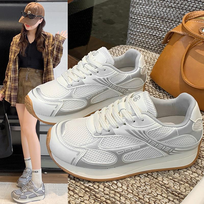 Sneakers Casual Women Designer Running Shoes Fashion Genuine Leather Breathable Height Increased Platform Shoe