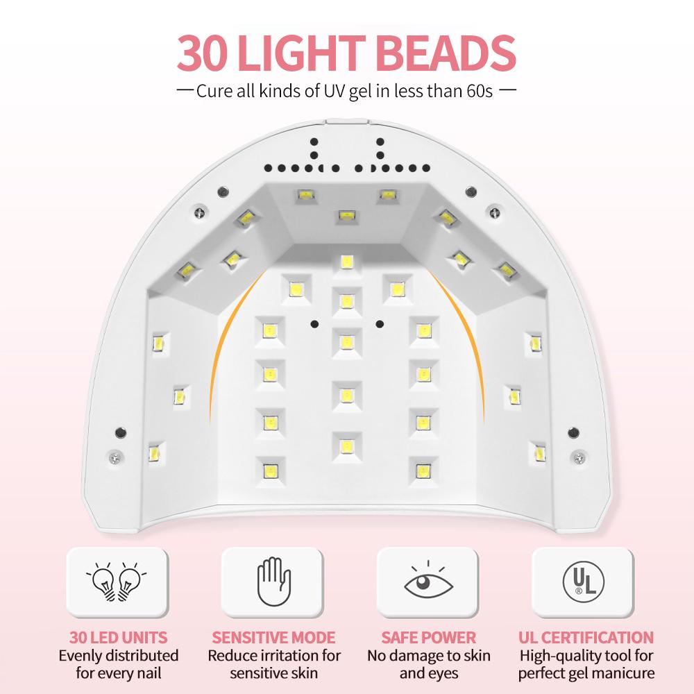 YIKOOLIN SUN 1S UV LED Nail Lamp 48W for Professional Saloon Fast Nail Gel Dryer With 4 Timers Automatic Sensor LCD Display