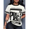 Comfortable Loose Fit Cotton Blend Crew Neck Short Sleeve Tee With 3D Print Design Women 2025