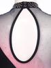 Womens Figure Skating Leotard Rhinestone Long Sleeve Hollow Out Design Ballet Gymnastic Training Bodysuit