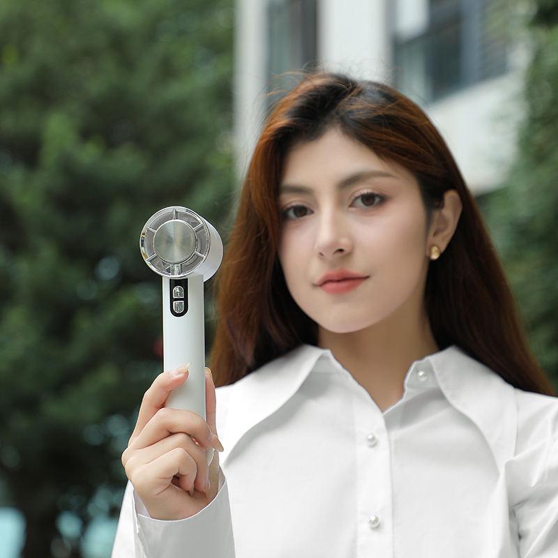 2025 New Handheld Desktop Dual-usable Strong Wind Fan Convenient Handheld Cooling Fan Portable Lightweight Blower with Carabiner