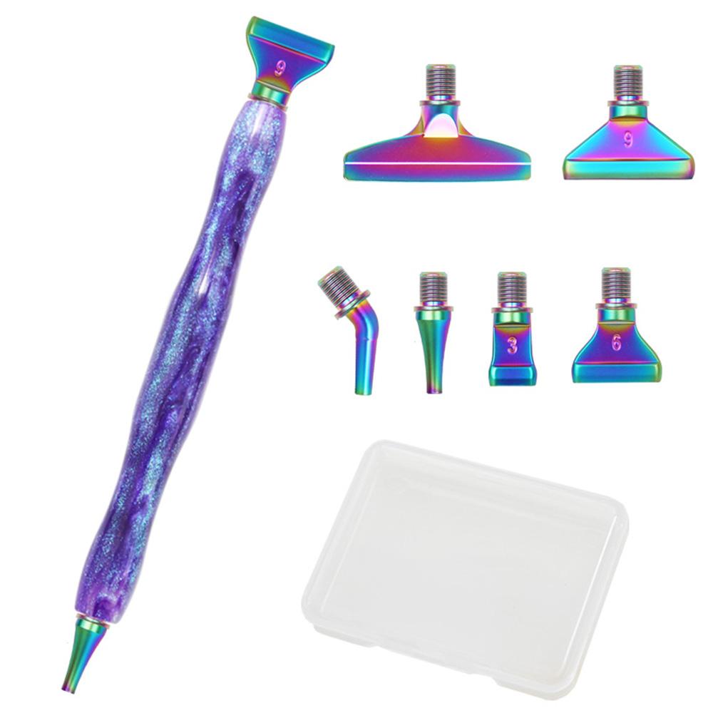 Caneta de Pintura com Diamantes de Resina 5D Fio Cabeças de Caneta de Metal de Reposição Canetas de Broca de Ponta Com Argila Adesiva Artesanato de Arte DIY Pintura com Diamantes
