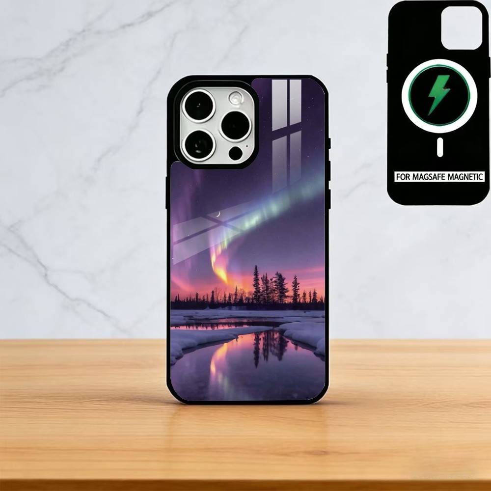 Prime Aurora Borealis Phone Case For iPhone17,16,15,14,13,12,11 Plus,Pro Magnetic For Magsafe Wireless Charging