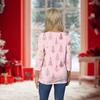 Damen-Oberteil mit Rundhalsausschnitt, 3/4-Ärmeln und Weihnachts-Print