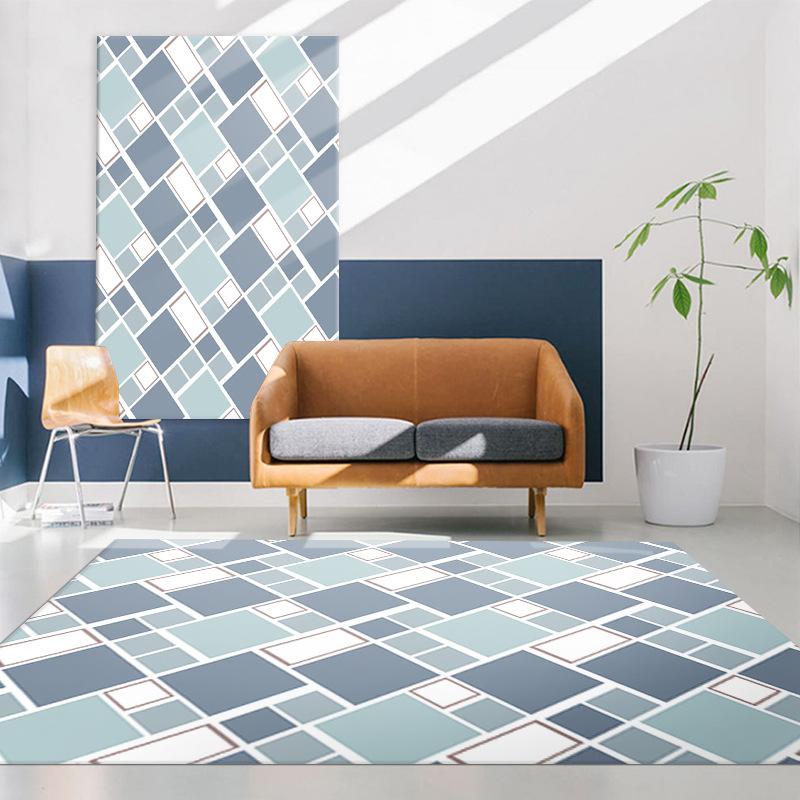 Nordic Geometric Carpet Living Room Coffee Table Mat Sand Blanket Bedroom Bedside Blanket 3D Printing Splicing Carpet Floor Mat