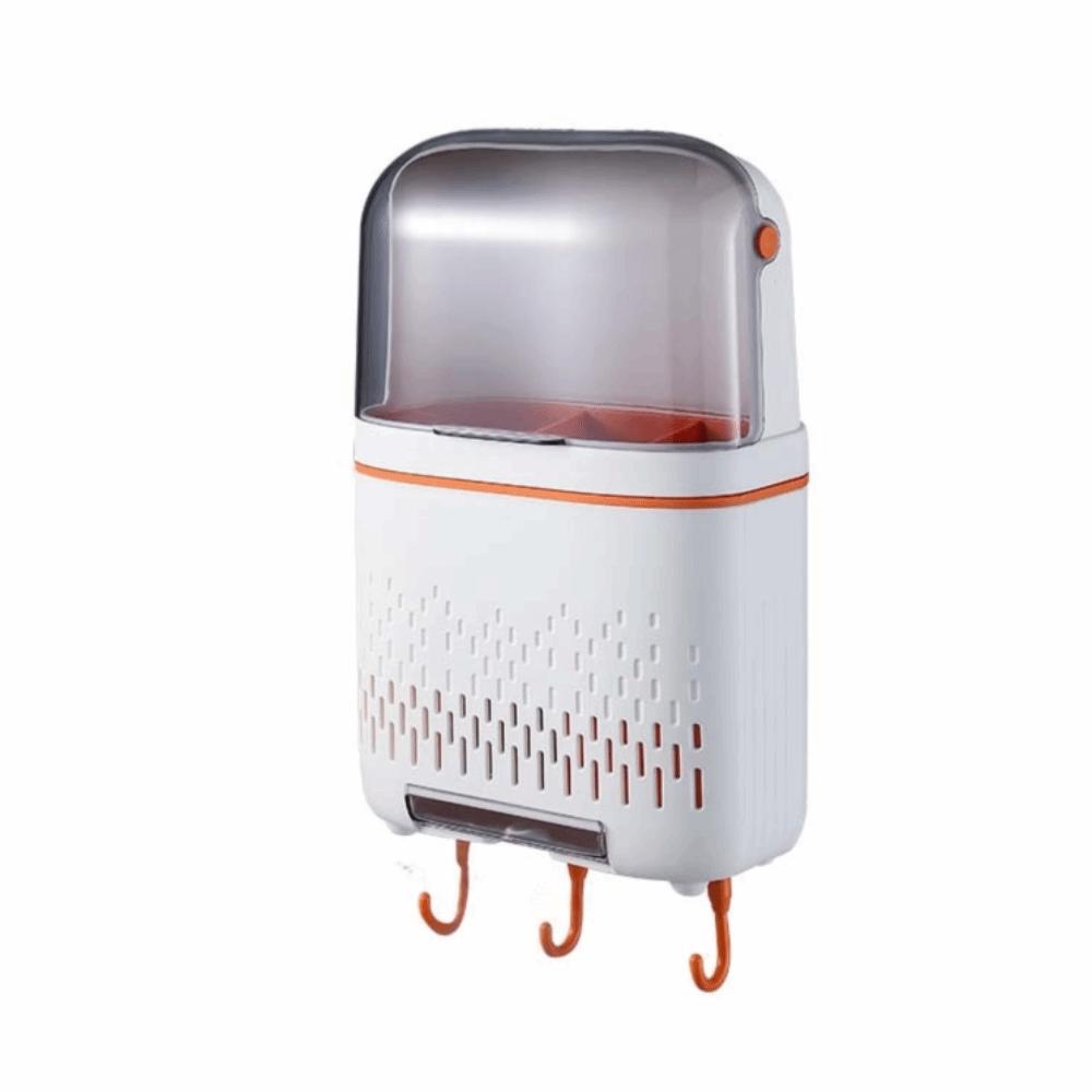 Dustproof Spoon Fork Chopstick Storage Box Wall-Mounted Drain Rack with Cover  Home Storage