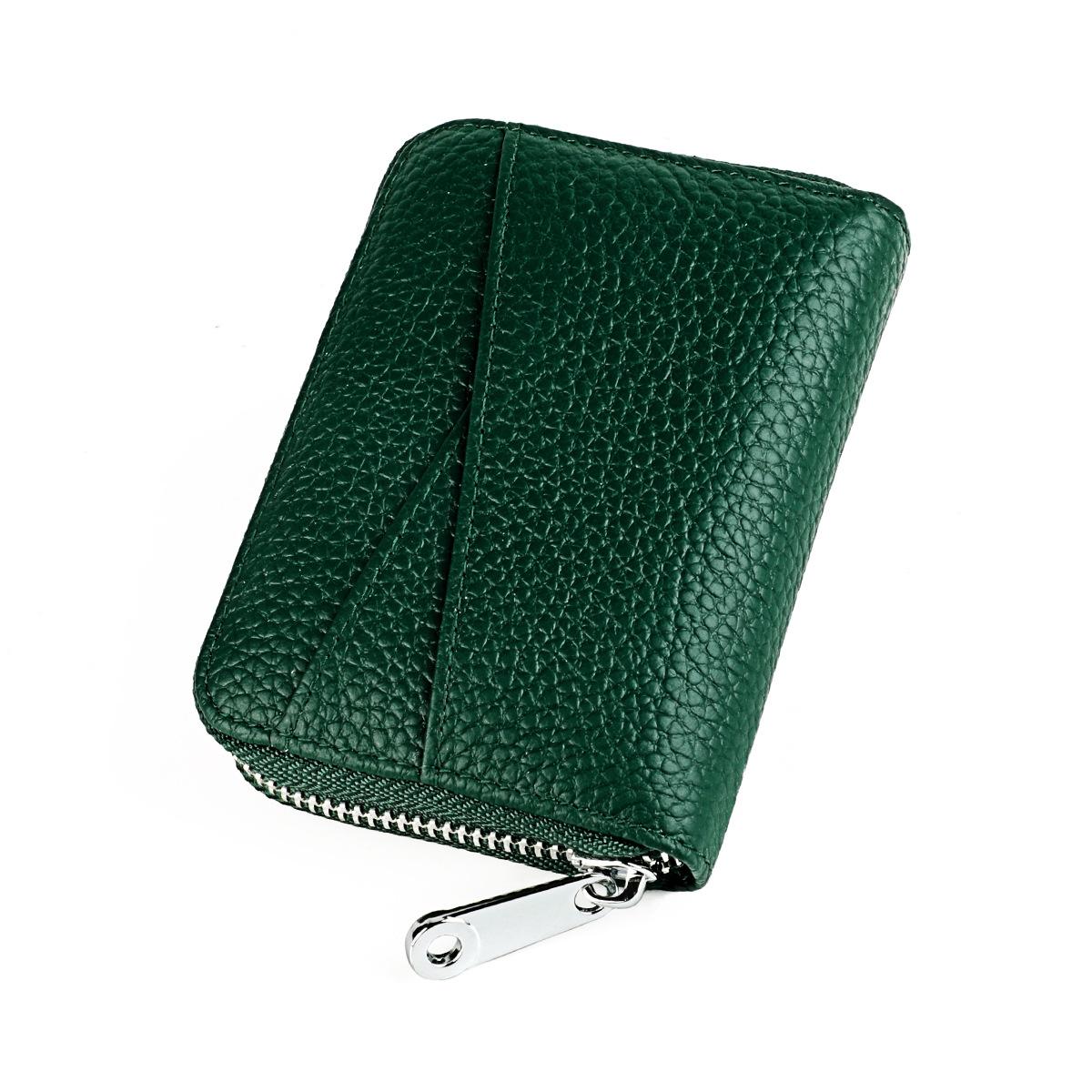 Cartera Minimalista De Cuero Genuino Con Cremallera Para Mujer — фото 13