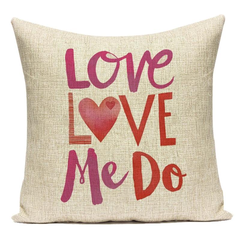 Love Heart Pillow Cover Valentine Day Love You Letters Cushion Cover Home Decor Sofa Bed Wedding Party Decor Pillowcase