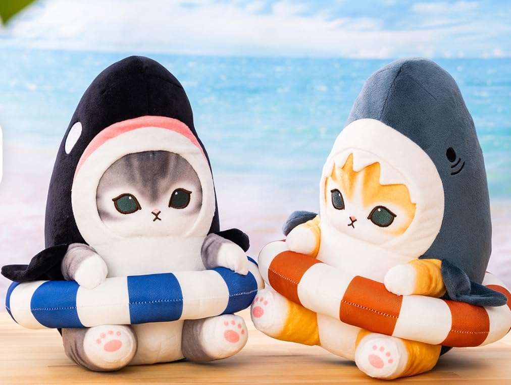 Shark Nyan Big Plush Mascot with a Swim Official 28cm Shark "Enjoy Ring" (Approx. Nyan)