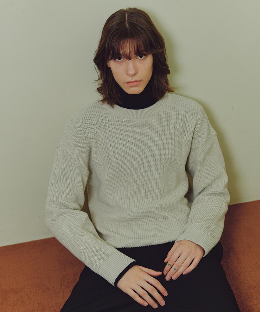 KNITTED Soft Cotton Drop Shoulder Waffle Knit Swiss