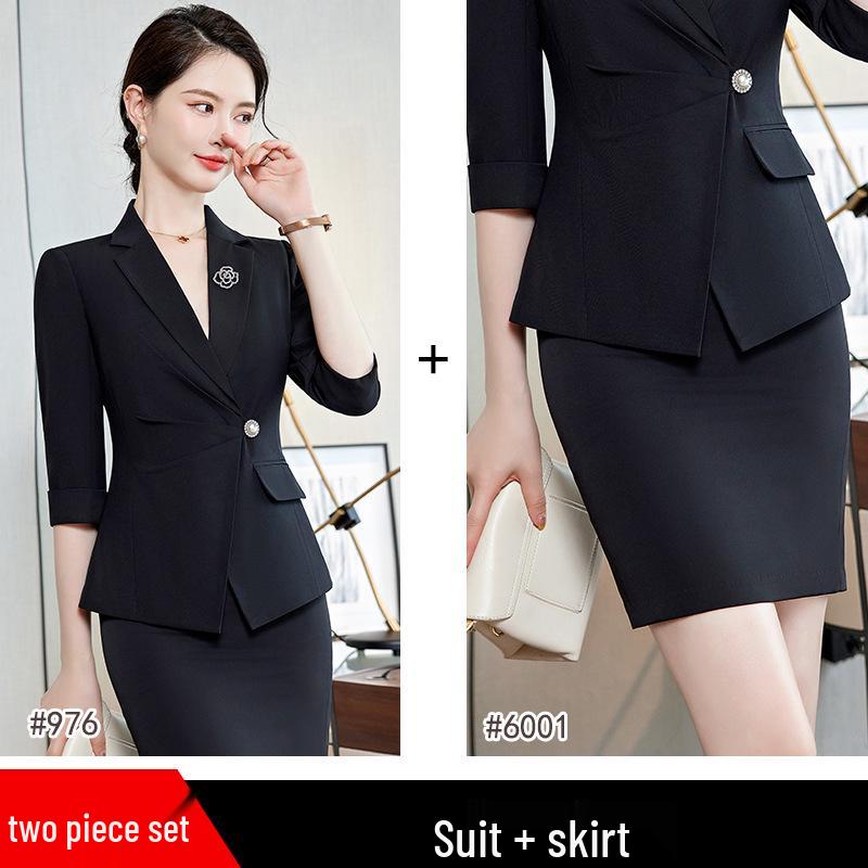 Women's White Professional Summer Suit Set for Beautician or Salon Manager