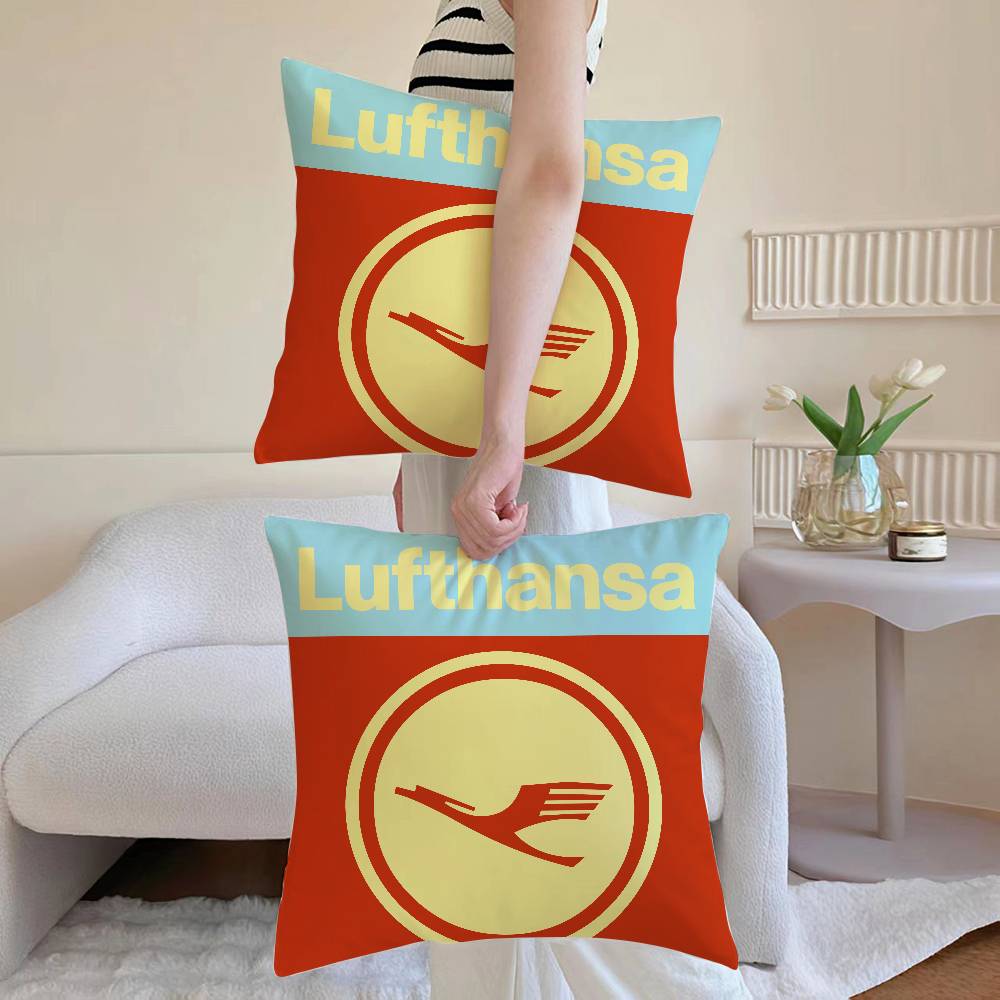 D-Deutsche Lufthansa Kuddfodral Soffa och Vardagsrum Dekorativa Kuddfodral Dammtäta och Kvalstertäta Osynlig Dragkedja
