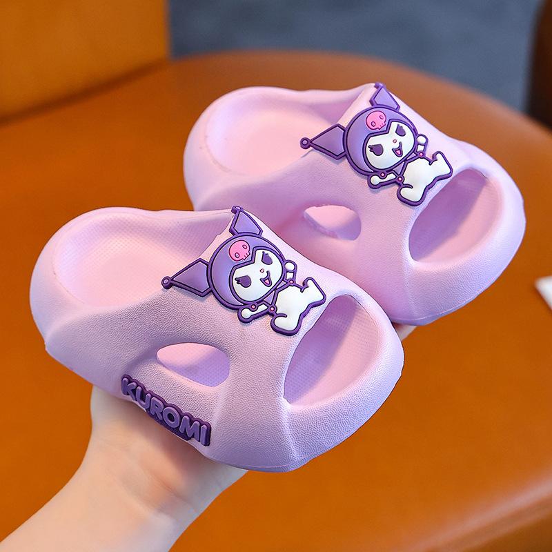 

New cartoon girl slippers, indoor thick-soled non-slip slippers with a soft feel, Kuromi children s slippers 190MM(Suitable for everyd
