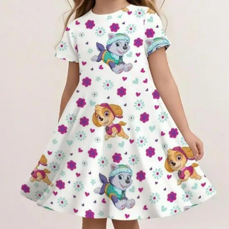 Fashion Paw Patrol Sundress For Girls Summer Casual Beach