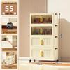 40-60cm Wide Transparent Foldable Double Door Floor Storage Cabinet with Multiple Layers