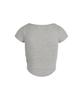 Gillaakaibeu Lace Cross Patched Button Crop T-Shirts_Grey
