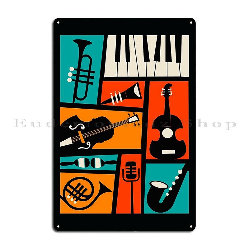 Jazz Music Metal Plaque Wall Decor Customized Pub Cinema Garage Tin Sign Poster 20x30cm