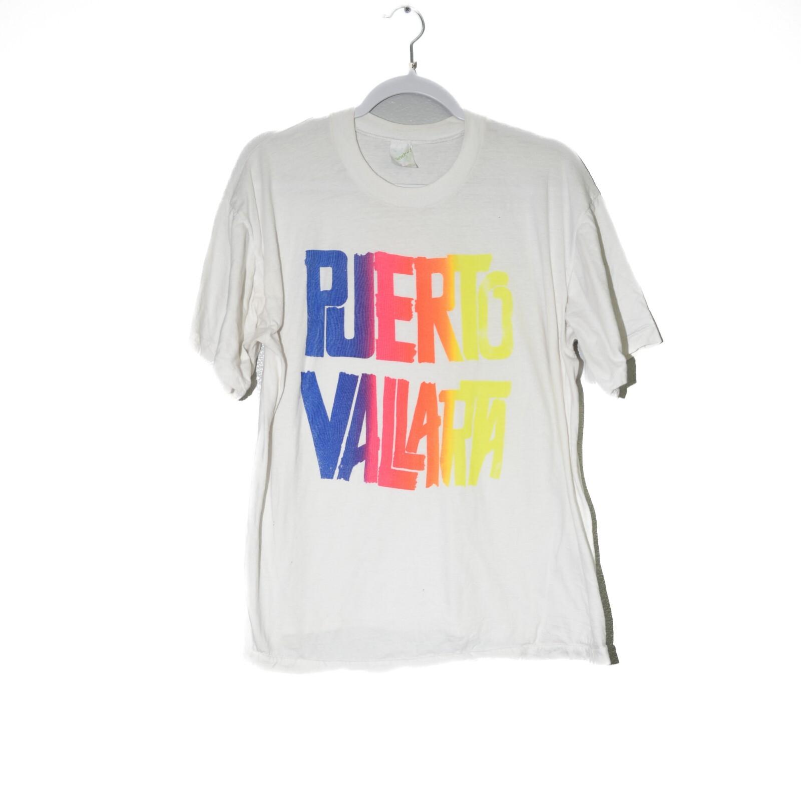 Panchos Graphic Tee Mens T-Shirt White Puerto Vallarta Crew Neck Short Sleeve 46 XXL