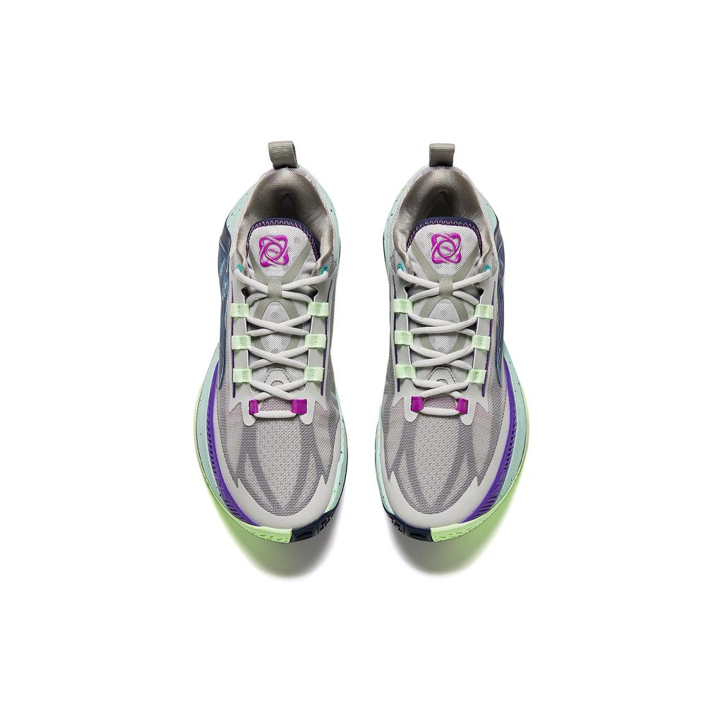 ANTA Men Professional Basketball Shoes Grey Fluorescent Green Purple 912411110Q-6