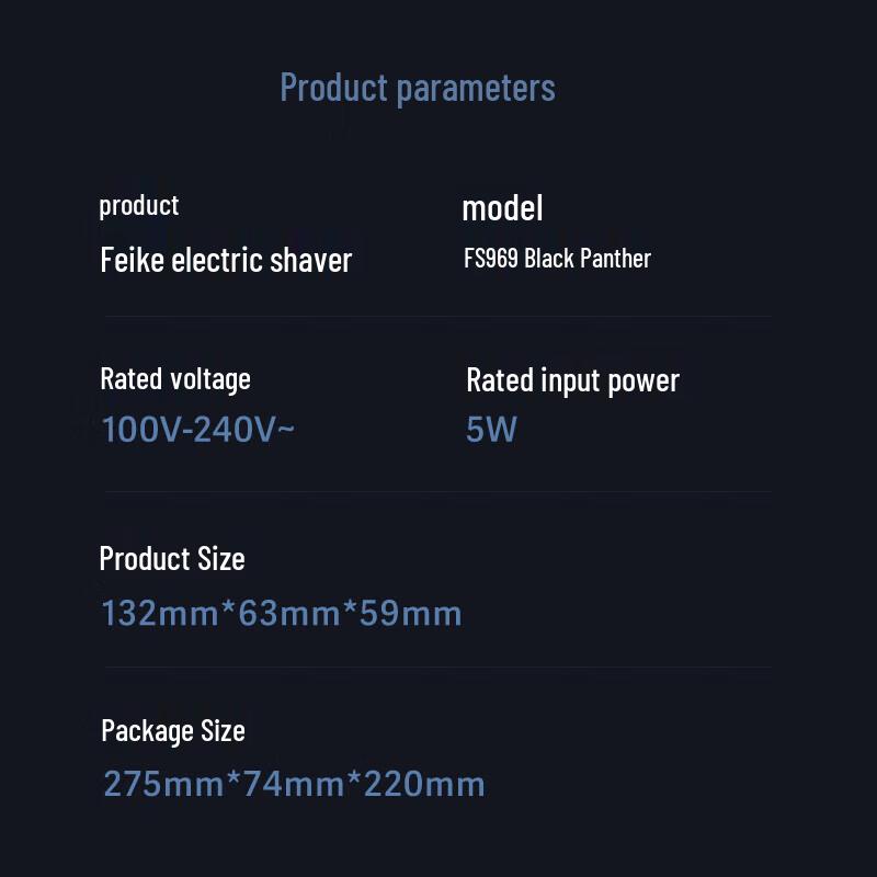 Flyco Black Panther Edition Electric Shaver FS969