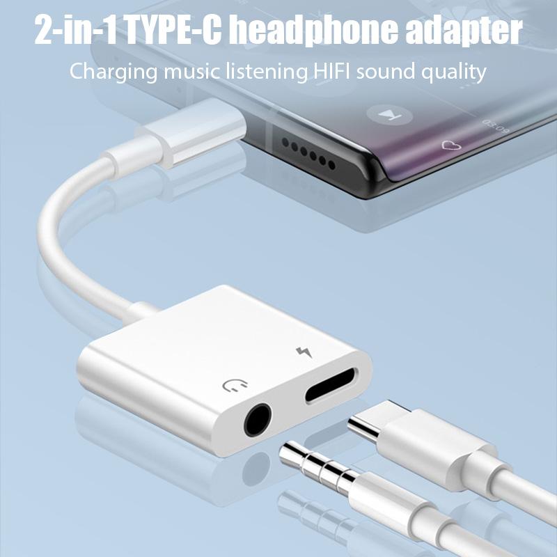 

Адаптер Type-C USB-C на 3,5 мм аудио конвертер двойной разъем Type C для зарядки адаптер разветвитель для Huawei Xiaomi Samsung