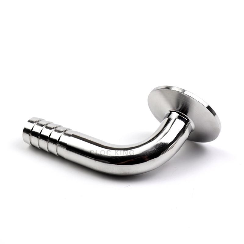 12,7/14/16/19/25/32/38/45/51 mm Außendurchmesser 304/316 Sanitärer Schlauchstutzen Rohrfitting 1,5” Klemmring 50,5 mm/64 mm Ferrule 90-Grad-Bogen