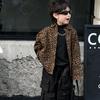 Autumn New Boy's All-match Retro Lapel Leopard Print Coat